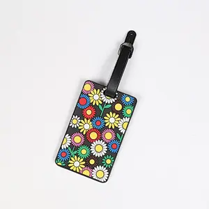 Hot Sell Flower Color Popular Pvc Rubber Business Id Card Holder Luggage Tag For On Boarding Travelling