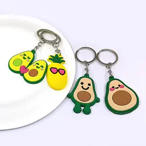 flowers avocado apple Cactuscarrot pineapple durian cartoon keychain