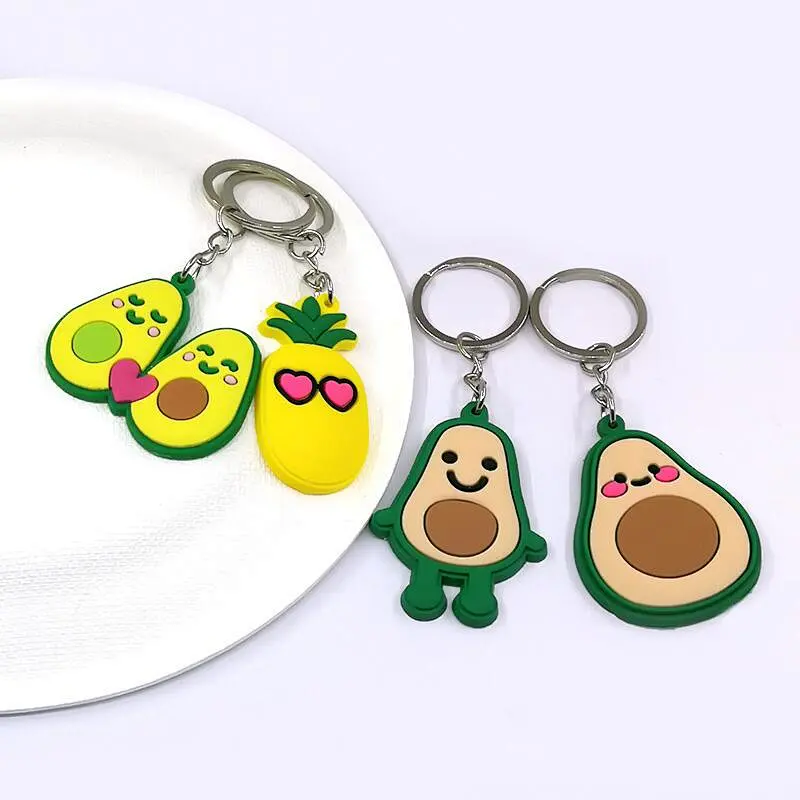 flowers avocado apple Cactuscarrot pineapple durian cartoon keychain