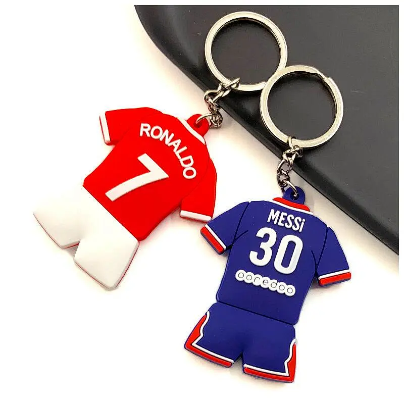 Pvc Football Jersey Keychain Pvc Ac Milan Paris Pendant Keychain