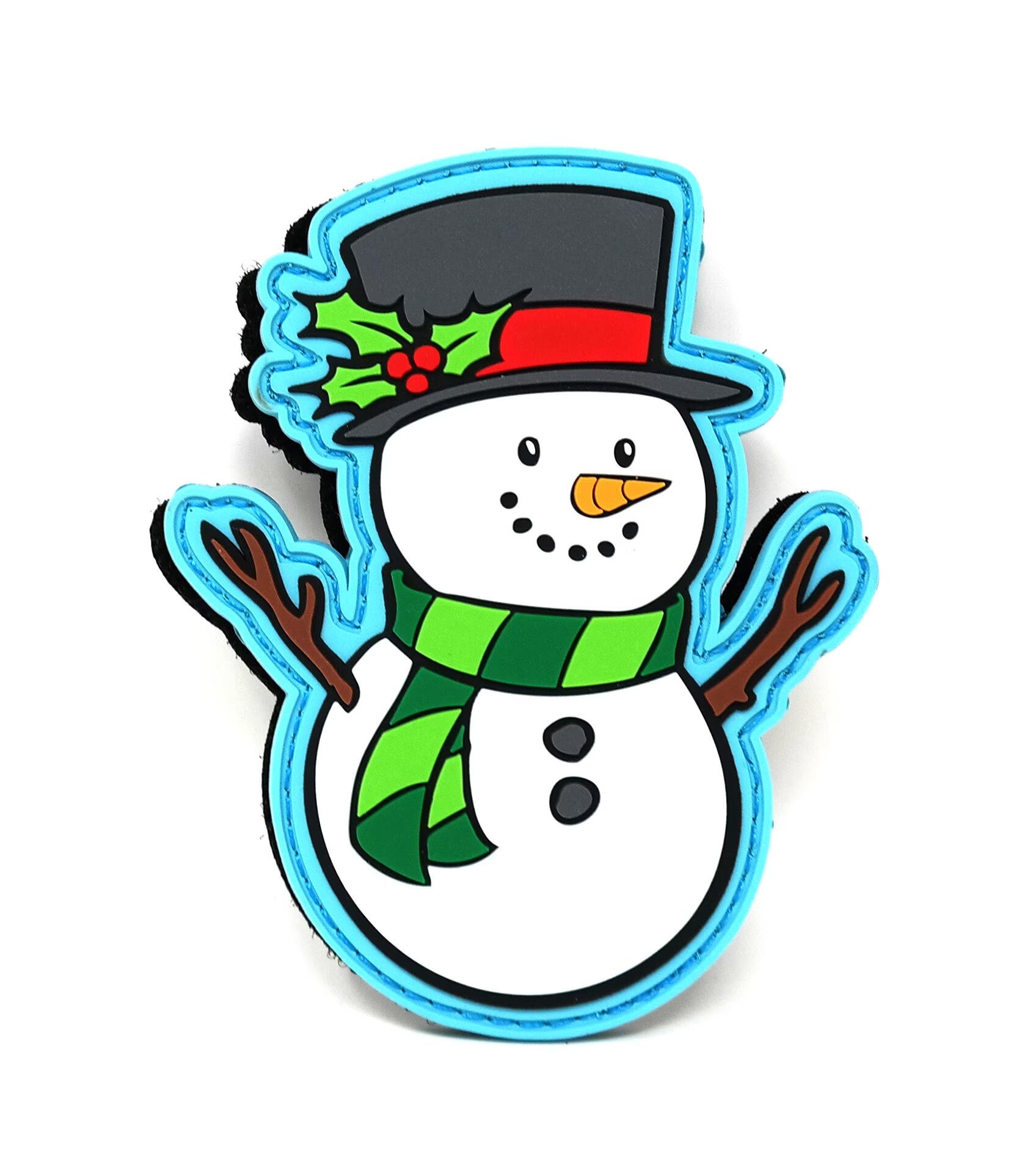 Snowman Hook and Loop PVC Rubber Patch Christmas Tactical