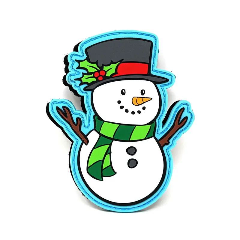 Snowman Hook and Loop PVC Rubber Patch Christmas Tactical