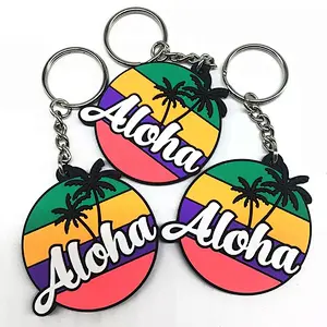 2D custom Aloha soft pvc rubber Keychain
