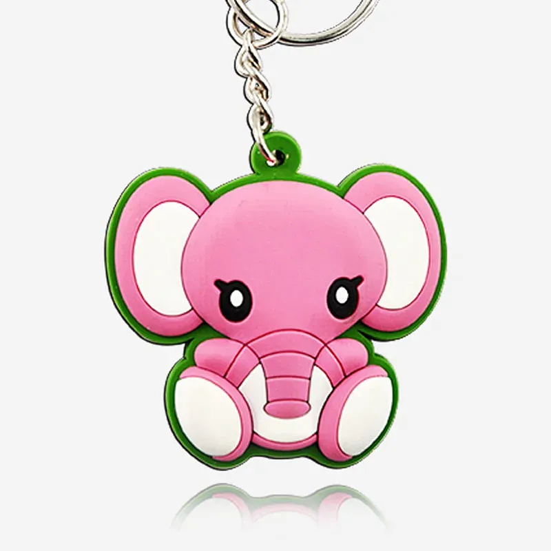 Elephant Shape Animal Design Creative Cartoon Souvenirs Gifts Pvc Keychain