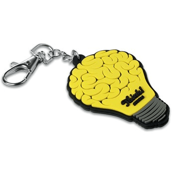 2d 3d Logo Light Bulb Shape Rubber Soft Pvc Keychains