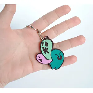 custom shaped Pumpkin Bat Ghost Soft Keyring Halloween party pendants Soft Rubber Pvc Halloween Keychain