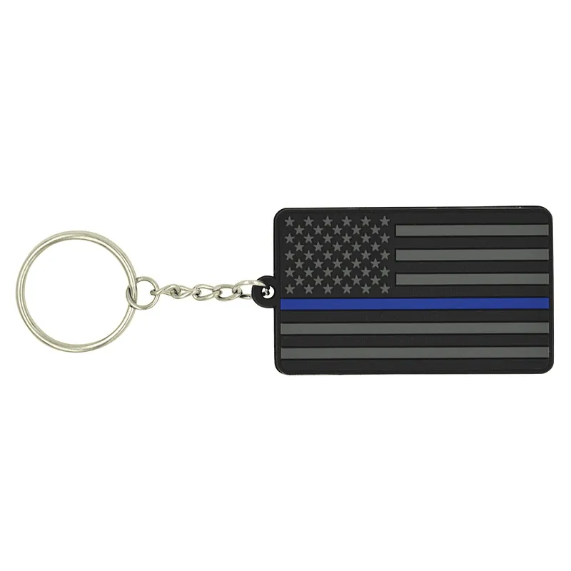American Flag soft rubber pvc Keychain with Key Ring