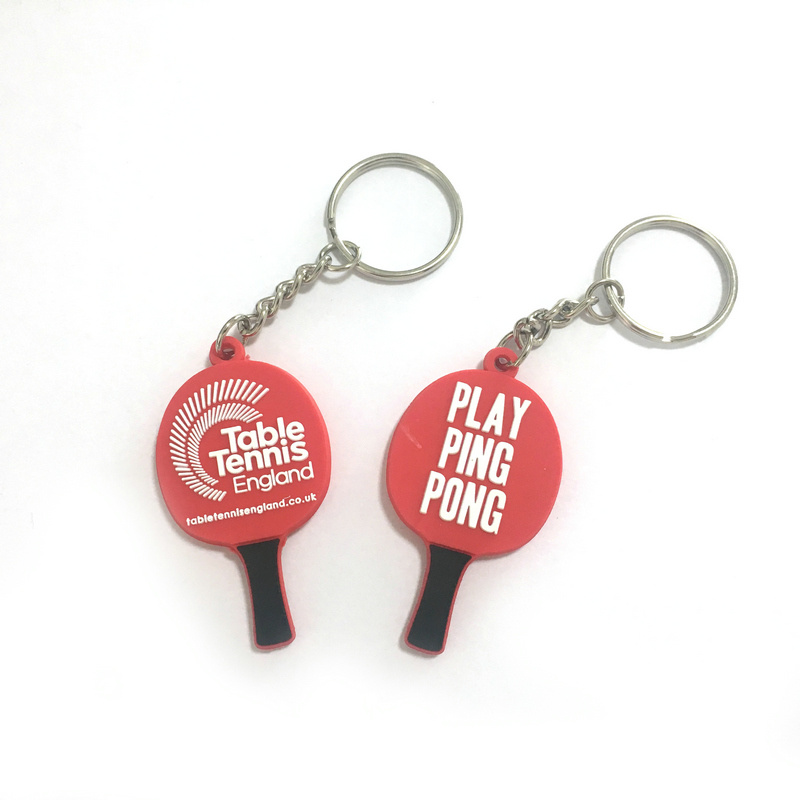 Designer Ping Pong Paddle Table Tennis Custom pvc keychain