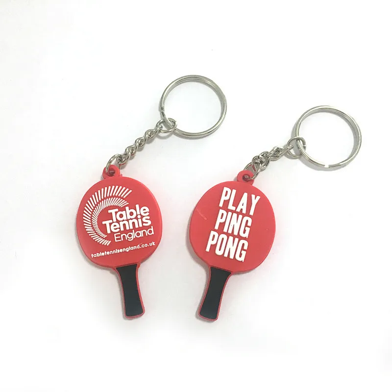 Designer Ping Pong Paddle Table Tennis Custom pvc keychain