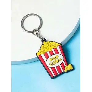 Customized made cartoon Popcorn soft Pvc rubber Personalized Keychains