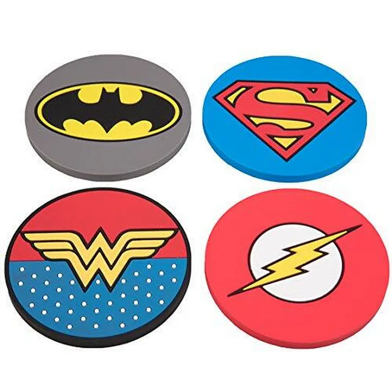 DC Justice League Super Hero pvc Coaster Set