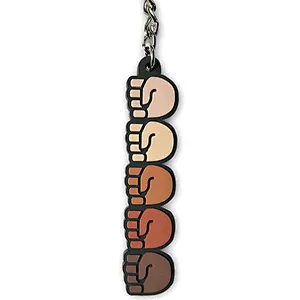 Stand Together Raised Fists PVC soft rubber Keychain