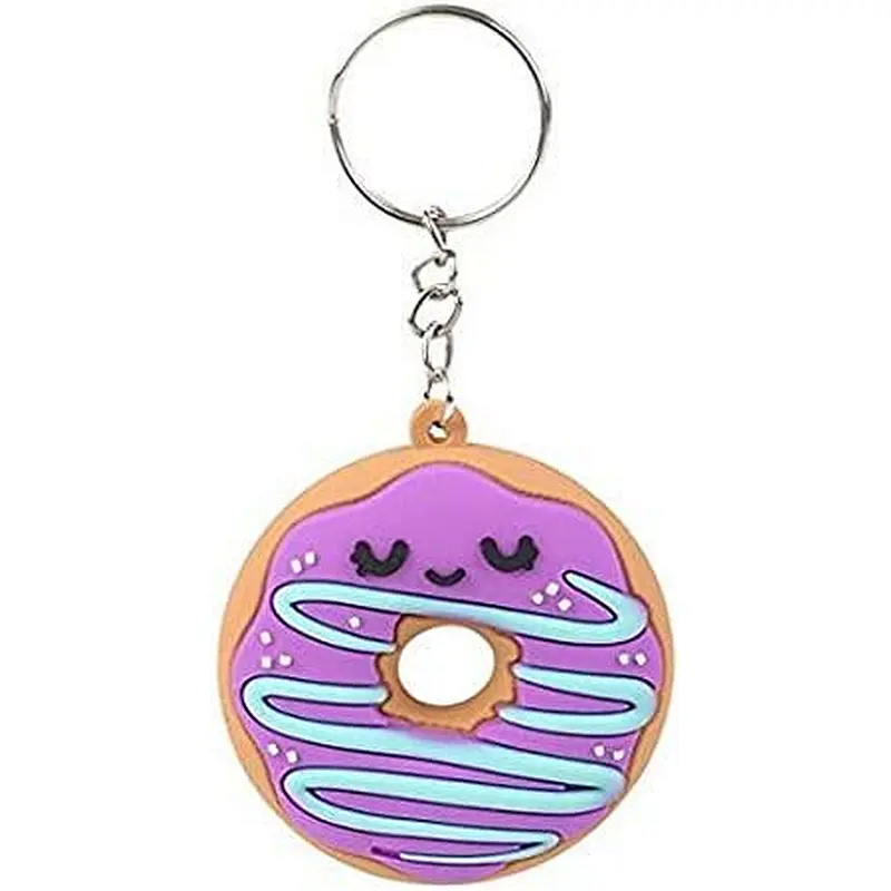 Candy Colors Keychain Donut Cartoon pvc rubber Keychain