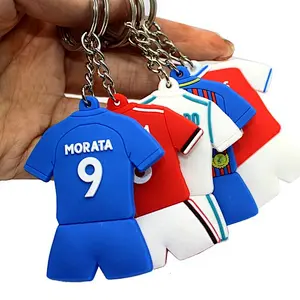 Pvc Football Jersey Keychain Pvc Ac Milan Paris Pendant Keychain