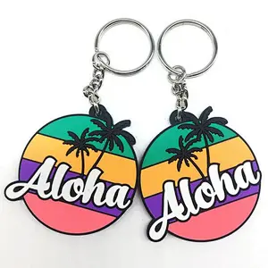 2D custom Aloha soft pvc rubber Keychain