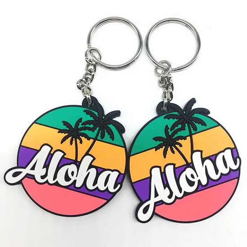 2D custom Aloha soft pvc rubber Keychain