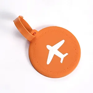 Personalized Cheap Round Tap Rubber Loop Bag Tag Soft Pvc Luggage Name Tag