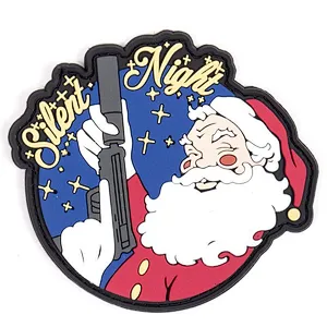 Christmas Silent Night PVC Patch Armband Tactical Military Morale Emblem Badge