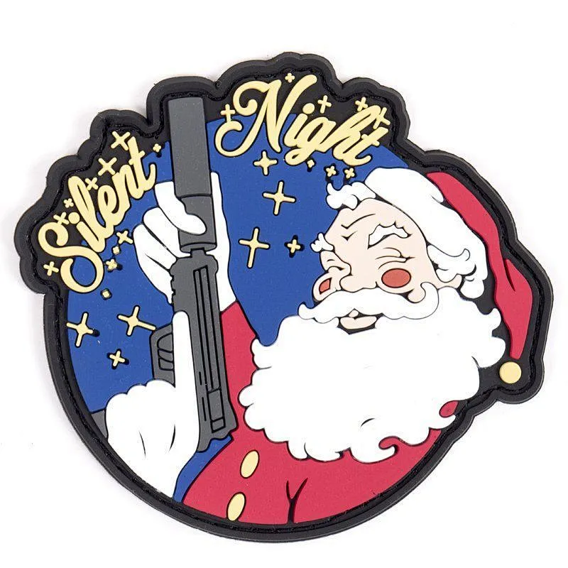 Christmas Silent Night PVC Patch Armband Tactical Military Morale Emblem Badge