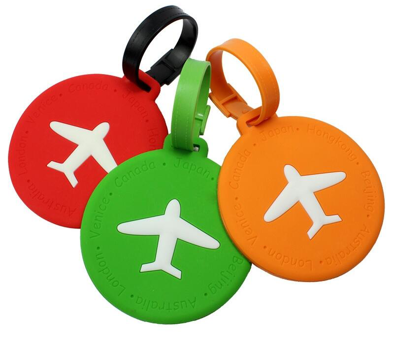 Round PVC Luggage Tag Travel Bag Identification Tag