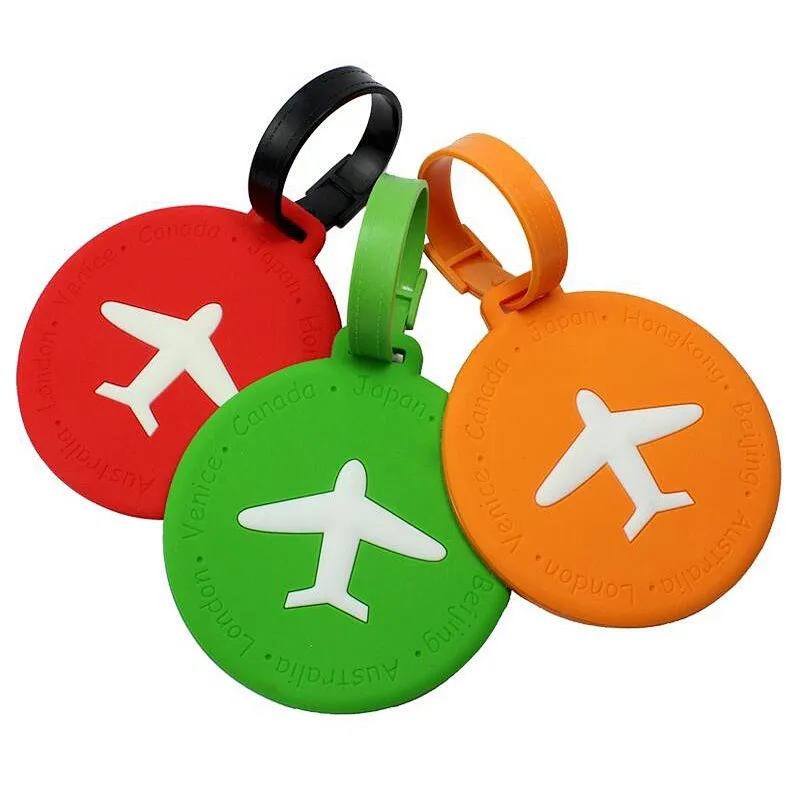 Round PVC Luggage Tag Travel Bag Identification Tag