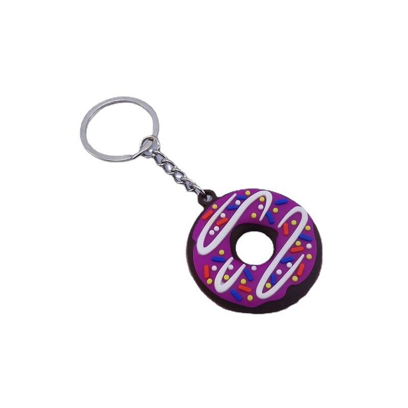 Donut Soft Pvc Keychain Key Chain Soft Rubber Food Keychains