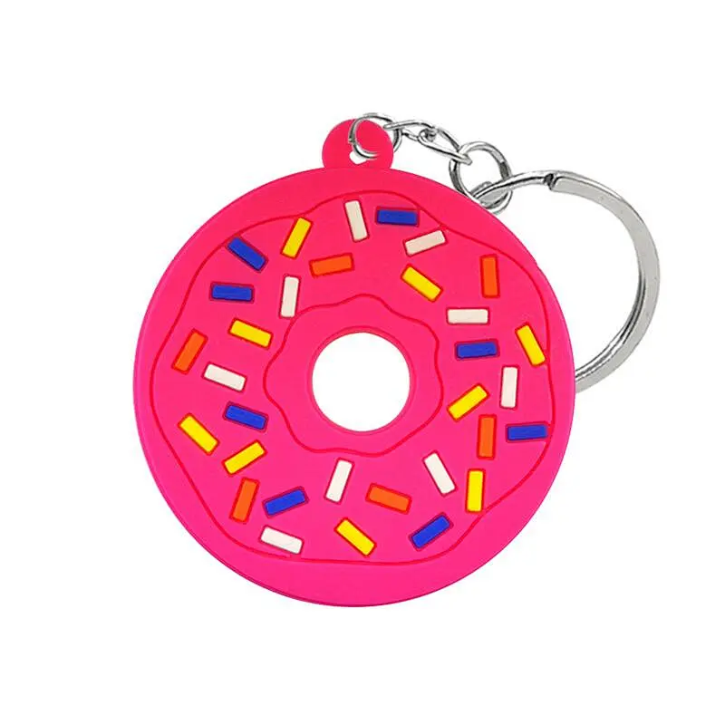 Donut Soft Pvc Keychain Key Chain Soft Rubber Food Keychains