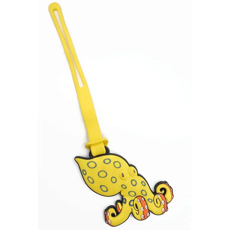Looney Blue Ringed Octopus Luggage Tag