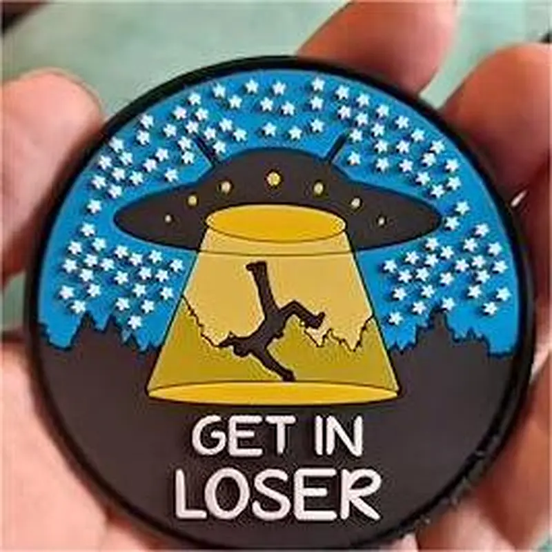 Get in Loser PVC Rubber PVC Hook and Loop Patch Funny
