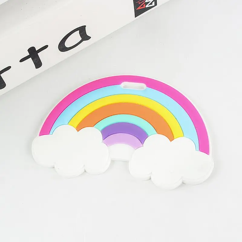 Pvc Luggage Brand Rainbow Cartoon Luggage Tag