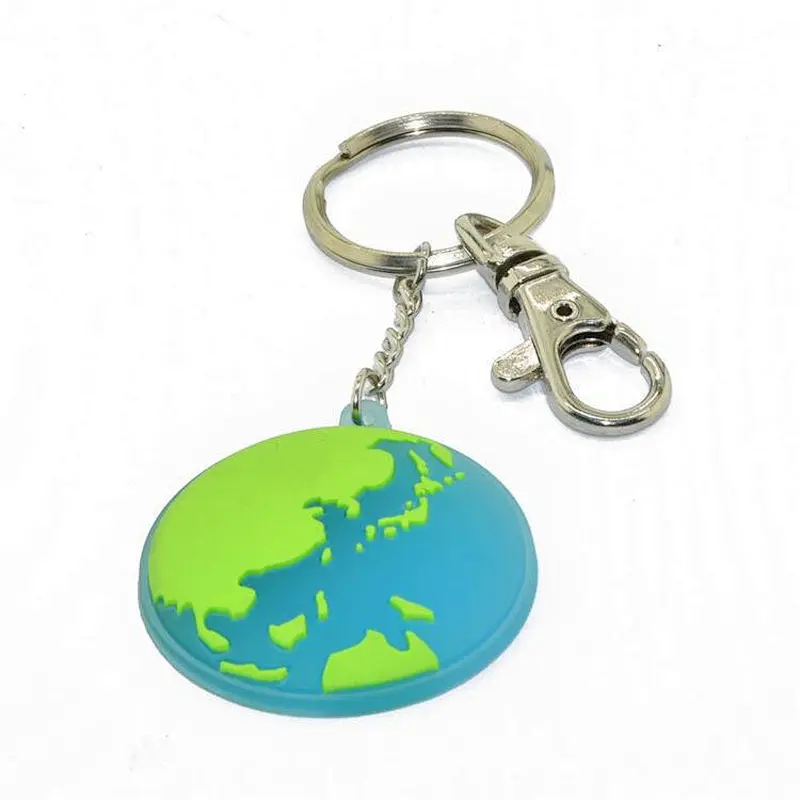 Custom Logo Round Shaped Soft Pvc Keychains 2d Pyc Rubber Key Ring