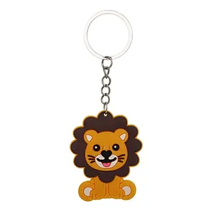 New Colorful Forest Zoo Animal Lion PVC Keychain