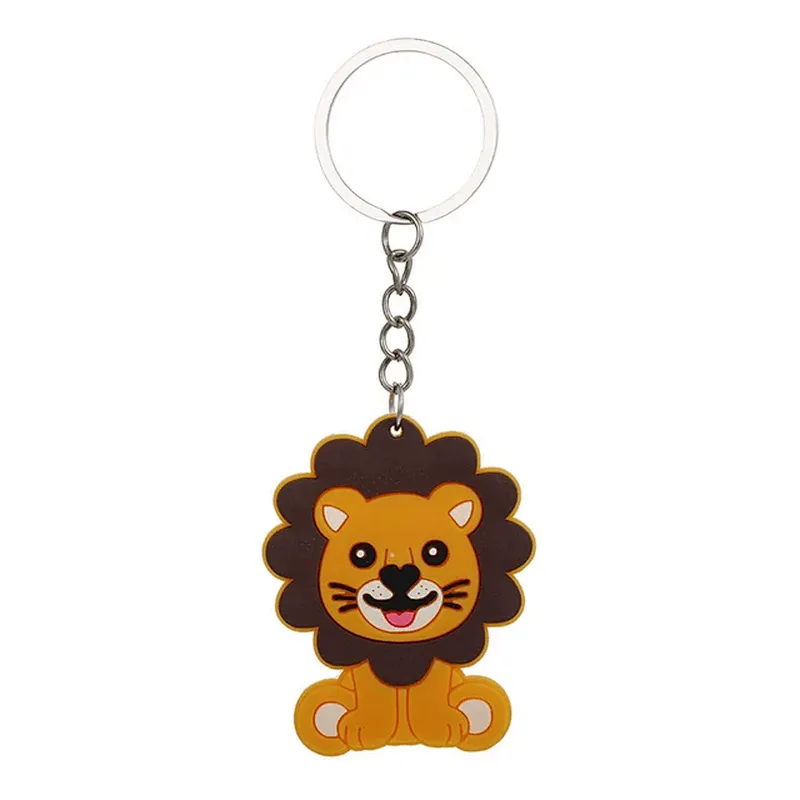 New Colorful Forest Zoo Animal Lion PVC Keychain