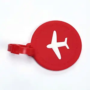 Personalized Cheap Round Tap Rubber Loop Bag Tag Soft Pvc Luggage Name Tag