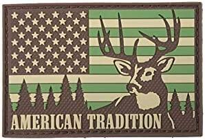 American Tradition Deer Hunting USA Flag pvc Patch