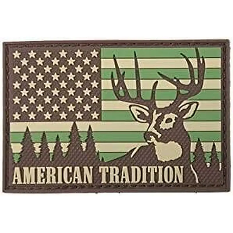 American Tradition Deer Hunting USA Flag pvc Patch