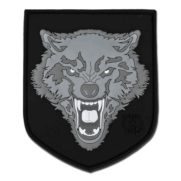 Morale Patch Wolf Rubber Patch Color 3D hook and loop