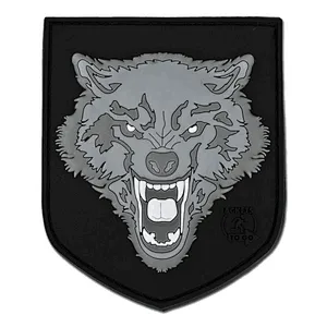 Morale Patch Wolf Rubber Patch Color 3D hook and loop