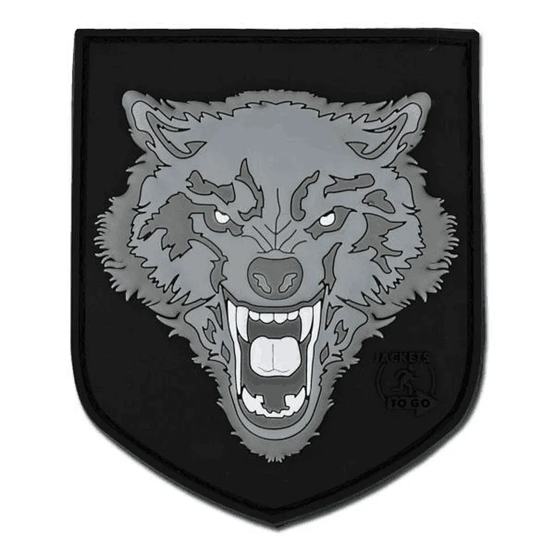 Morale Patch Wolf Rubber Patch Color 3D hook and loop