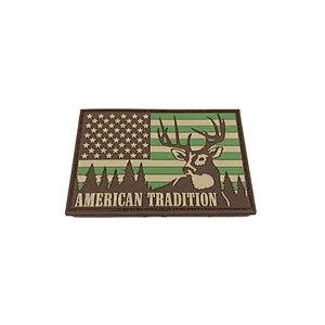 American Tradition Deer Hunting USA Flag pvc Patch