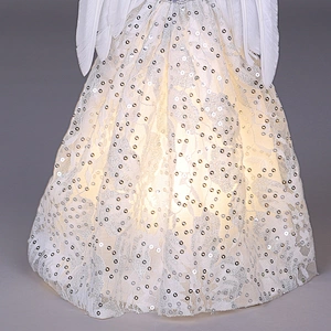 12 Inch-Silvery and Light White Lighted Angel Christmas Tree Topper-Clesr Light