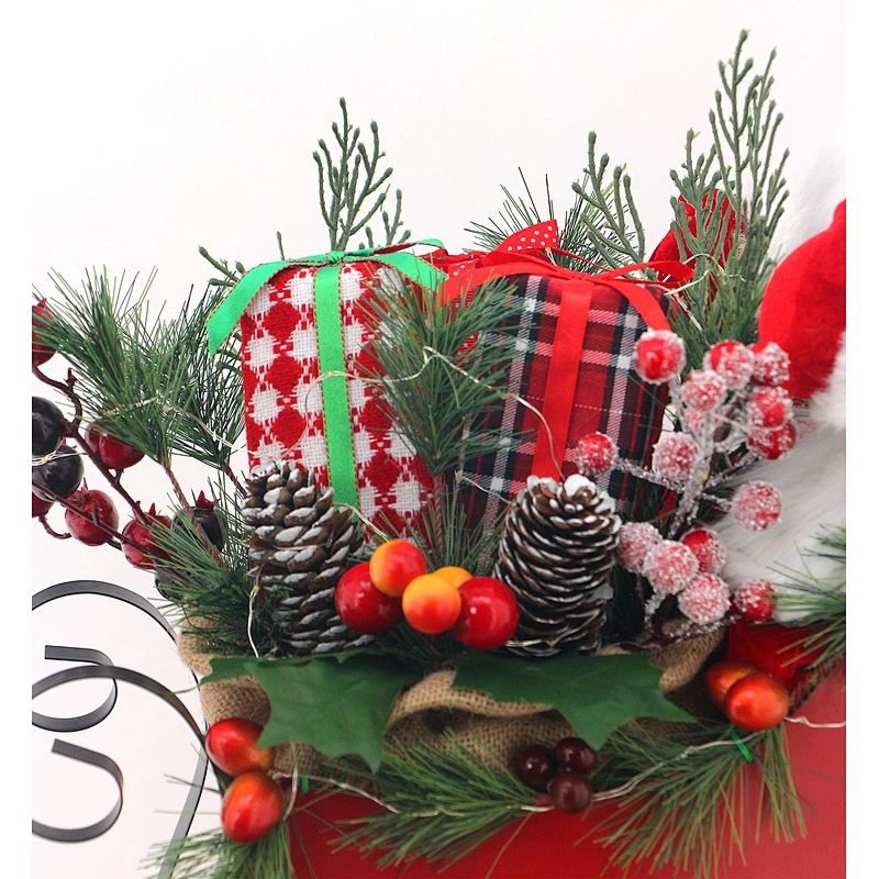 Sleigh presents with lights for Santa Claus