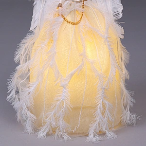 30cm White Lighted Angel Christmas Tree Topper-Clesr Light