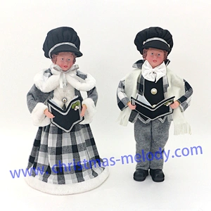 4 Piece Caroler with Choir Books Figurine Set