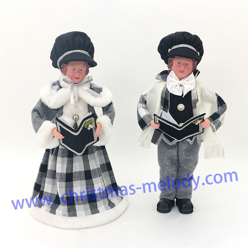 4 Piece Caroler with Choir Books Figurine Set