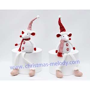 60cm  Red and white sitting soft back mouse AB