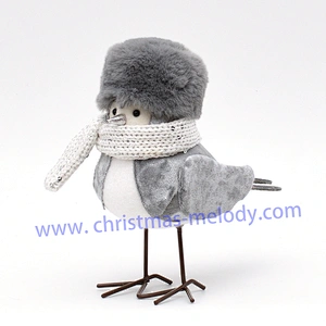 17cm  Grey bird with hat   AB