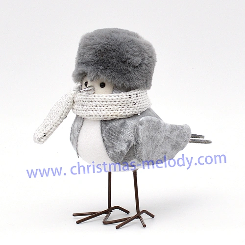 17cm  Grey bird with hat   AB
