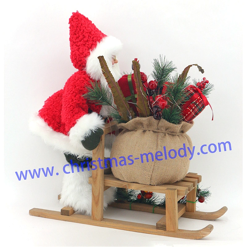 Santa claus with lights and sled