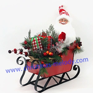 Sleigh presents with lights for Santa Claus